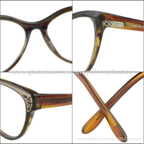 Foil Metal Plaque Insert into Acetate Front Eyeglasses